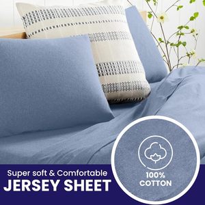 Sang Trọng 100% Jersey Đan Bông Tấm Thiết Lập 4 Miếng Sâu Túi Mềm Mại Ấm Cúng Stretchy Tấm Ga Giường Cho Khách Sạn Nhà - Product Image 2