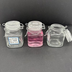 Vente en gros à prix réduit de 100ml Mini bougie carrée Bocal en verre hermétique avec capuchon à clip pivotant - Product Image 5