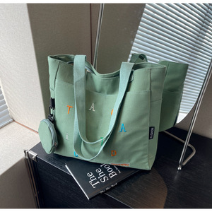 Sac de voyage personnalisé Offre Spéciale Ins sac fourre-tout d'épicerie en toile à la mode avec sangle unique sac à provisions en coton de style coréen de haute qualité - Product Image 6