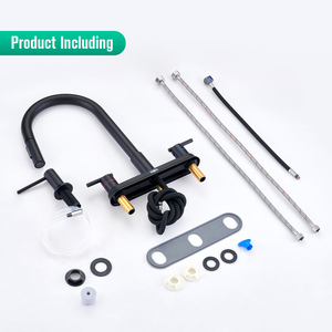 Cupc thép không gỉ 3-<span class=keywords><strong>4</strong></span> lỗ 8 ''rộng rãi kéo ra khỏi bồn rửa nhà bếp Vòi với xà phòng Dispenser - Product Image 5