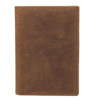 Dompet Kulit Asli Pria Desain Vintage Crazy Horse, Tempat Penyimpanan Tiket Pesawat, Kartu Kredit, dan Paspor, Hadiah Terbaik