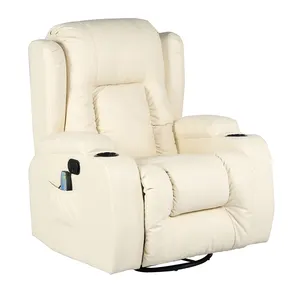 Fauteuil de massage électrique inclinable en cuir de haute qualité d'usine fauteuil de canapé inclinable pour salon avec fonction bascule pivotante