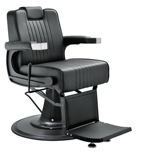 Sillón de Barbería AY de Lujo con Costuras Negras - Silla de Peluquería Hidráulica Ajustable con Reposabrazos de Metal - Product Image 6