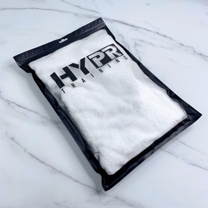 Bolsas con Cierre de Cremallera de PE Semitransparentes Esmeriladas al por Mayor con Borde Negro, Logotipo de Marca Impreso Personalizado, Bolsas Impermeables con Cremallera para Toallas Deportivas - Product Image 6