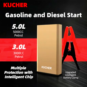 12В светодиодный фонарь-зажигатель, искробезопасный, золотистый, для запуска автомобиля, пиковый ток 400А, аварийное пусковое устройство, зарядное устройство для аккумуляторов, емкость 7500 мАч, для мотоциклов - Product Image 4