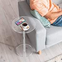 Table basse moderne de luxe pliable et personnalisable en acrylique transparent doré pour salon