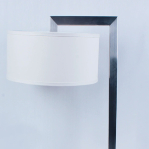Lámpara <span class=keywords><strong>de</strong></span> <span class=keywords><strong>pie</strong></span> decorativa niquelada para sala <span class=keywords><strong>de</strong></span> estar, con pantalla <span class=keywords><strong>de</strong></span> tela y diseño <span class=keywords><strong>de</strong></span> poste, tipo catéter - Product Image 2