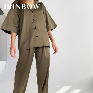 IRINBOW परिपक्व महिलाओं सेक्सी नीचे पहनने nightwear पजामा युगल लक्जरी मिलान पायजामा सेट पुरुषों के लिए