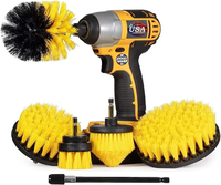 Ensemble de 6 brosses de nettoyage pour perceuse avec rallonge longue