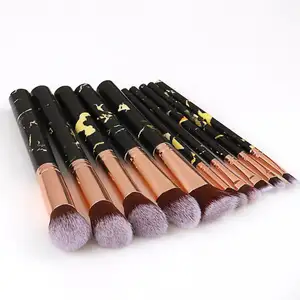 2024 Hot selling beauty cosmetics blush powder brush make up 10pcs marble makeup brushes custom logo