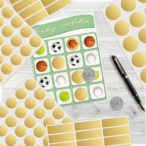 900pcs Vàng Scratch Off Stickers 1 inch 450pcs Round & 450pcs 1.89 "x 0.59" hình chữ nhật Scratch Off thẻ Scratch Stickers nhãn - Product Image 5