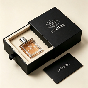 Luxury Rigid Drawer <b>Cosmetic</b> <b>Box</b> With Custom Logo Hot Stamping Ivory Board Sponge Liner High-End Packaging - Product Image 2