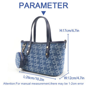 Bolso Tote Mini de Mezclilla Personalizado para Mujer, Bolso de Hombro Pequeño, Bolso Bandolera con Monedero, Fábrica OEM - Product Image 6