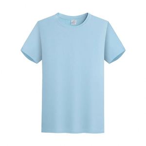 Vente en gros T-shirts noirs unis personnalisés pour hommes Camisas vierges en tissu tricoté modal de haute qualité à motif solide avec logo imprimé - Product Image 4