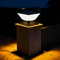 Lampe solaire à pilier LED pour extérieur, étanche IP65, corps en ABS, blanc chaud, garantie de 2 ans, dimmable, pour jardin, 20W, 3000+4000K+6000K