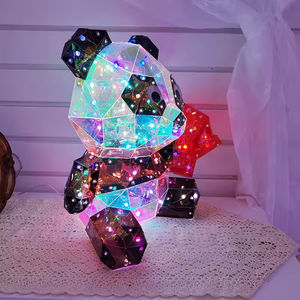 पांडा होलोग्राफिक सजावट लैंप रंगीन चमक 3 डी की अगुवाई में प्राइमाटिक इरीवंश चमकदार रात प्रकाश - Product Image 6