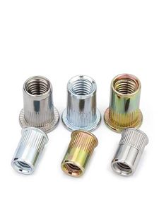 M3 đinh tán thép carbon mù đinh tán hạt kẽm mạ Đầu phẳng hoàn toàn ren tự khóa nữ M3-M6 - Product Image 4