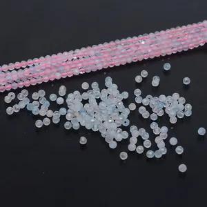 Perles rondes à facettes en béryl naturel de plusieurs couleurs 2.4mm