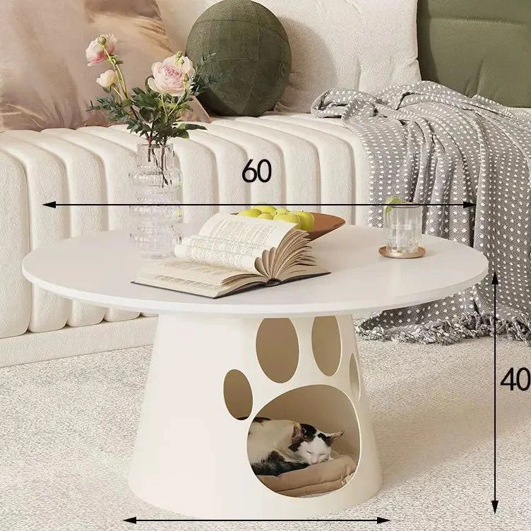 Base en acier au carbone épaissi blanc cassé (trou pour animaux de compagnie)
