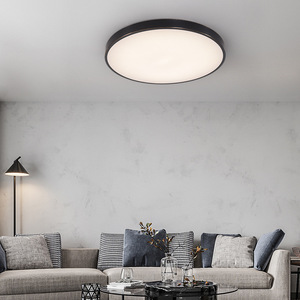 Plafonnier LED de style nordique moderne, luminaire rond créatif et unique pour chambre à coucher, salon, puissance 30W, corps de lampe en cuivre - Product Image 1