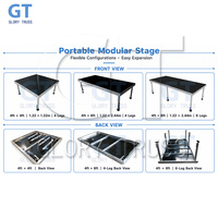 Plateforme de scène en aluminium pour événements, podium extérieur à quatre pieds pour concerts et mariages