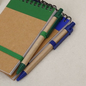HUA <strong>Customized</strong> Logo Printed A6 <strong>Paper</strong> Hardcover <strong>Spiral</strong> Binding Pocket Planner Note Book Set with Eco Friendly Ball <strong>Pen</strong> - Product Image 6