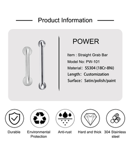 バスルームスチールシャワー安全ハンドレールサポートシャワーハンディキャップレールステンレススチールグラブバー - Product Image 5
