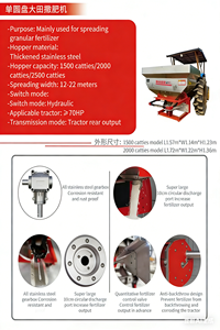 ناثرة سماد أحادية القرص للحقول الكبيرة بعرض 12-22 متر، تحكم هيدروليكي، وصلة ثلاثية النقاط، عالية الكفاءة للاستخدام الزراعي، علبة تروس 70 حصان - Product Image 6