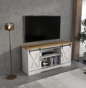 Muebles de habitación blanco negro Vintage consola chimenea eléctrica 160 cm Tv Mesa Unidad soporte gabinete madera - Product Image 4