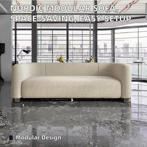 Canapé modulaire en tissu capitonné de grande taille, design nordique, trois places, canapé sectionnel à compression, gain de place, montage facile, moderne - Product Image 2