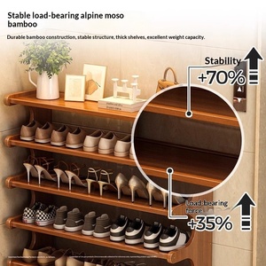 6-tier Bamboo <strong>Shoe</strong> <strong>Rack</strong> Simple Multi-layer Dustproof Wide Narrow Doorway Indoor Outdoor Household <strong>Storage</strong> - Product Image 4