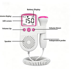 Monitor Doppler de Latidos Fetales al por Mayor, Máquina de Frecuencia Cardíaca para Bebés, Dispositivo de Monitoreo Veterinario con Pantalla LCD, Certificado CE Clase II - Product Image 5