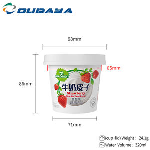 Vente en gros de gobelets en plastique pour desserts OUDAYA 320 ml, paroi simple, qualité alimentaire, IML, avec couvercle - Product Image 6