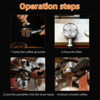 Filtre à café en acier inoxydable pour machine à expresso, 53 mm, filtre à café en maille, pièces détachées réutilisables pour machine à café
