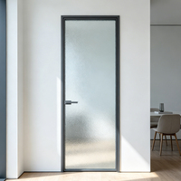 Puerta Corredera de Aluminio y Vidrio para Dormitorio, Moderna, con Marco Delgado, Silenciosa, Insonorizada, con Protección de Privacidad