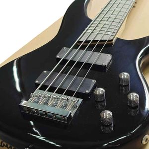 Maßgefertigte <span class=keywords><strong>5</strong></span>-Saiten H-H Saiteninstrumente 24 Bünde Hochwertige Schwarze Elektrische Bassgitarre - Product Image 2