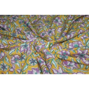 Hermosa Tela Estampada a Mano de Jaipur, Proveedores de Tela 100% Algodón, Tela Suave Natural Estampada a Mano por Metro - Product Image 6