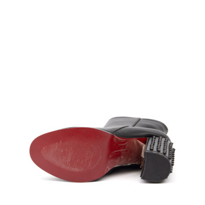 Stivaletti in pelle calda inverno 2024 da <span class=keywords><strong>donna</strong></span> stivaletti con suola rossa con tacco grosso punta tonda fodera in vera pelle Sexy fondo rosso - Product Image 3