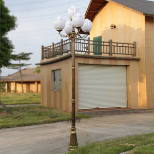 Lampadaire de jardin extérieur en laiton à LED avec abat-jour en verre, lumière blanc chaud 2700K, AC 220V, IP66, détecteur de mouvement, fixation non amovible, garantie 10 ans - Product Image 5