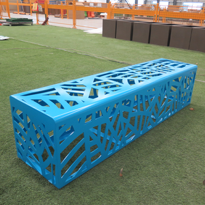 Asientos de diseño de fábrica con <span class=keywords><strong>bancos</strong></span> huecos recortados Banco de acero fuerte azul entero Gran descuento <span class=keywords><strong>Bancos</strong></span> de <span class=keywords><strong>venta</strong></span> modernos Asiento de parque para personas - Product Image 4