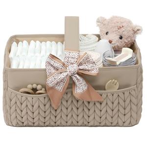 Organizador de Pañales Acolchado con Diseño de Espiga de Trigo, Gran Capacidad, Contenedor de Almacenamiento para Bebés, Impermeable, Portátil, para Mesa de Cambio - Product Image 1