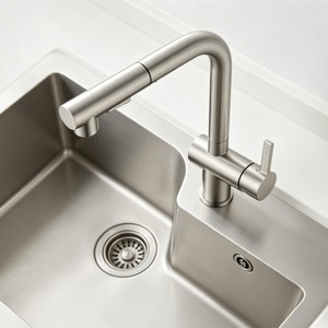 Modern Pull Out <b>Spray</b> Kitchen Faucet Single Handle Deck <b>Mounted</b> Brushed Nickel Ceramic Valve Core 2.0-2.9gal/m - Product Image 3