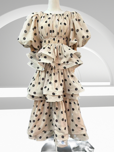 <span class=keywords><strong>Vestido</strong></span> Floral de Alta Calidad para Mujer, Elegante, con Mangas Farol, Volantes, Transpirable, Estilo Vintage, Vestidos de <span class=keywords><strong>Fiesta</strong></span> Hechos de Tela de Chifón - Product Image 4