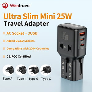 Wontravel 25W EU Plug Usb A Type C Travel Wall Charger CE RoHS Fireproof Mini <b>Universal</b> Travel Adapter - Product Image 1