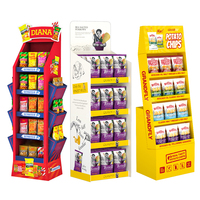 Présentoir de sol pliable et portable en carton pour livres et magazines, montage facile, étagère de vente au détail