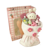 Songshan jouets en gros fleurs décoratives personnalisées cadeau de Saint Valentin lapin chien en peluche cadeaux d'anniversaire pour les filles
