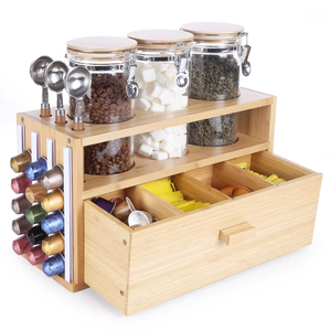 Penyangga Teh dan Kopi Bambu Harga Terjangkau dengan Wadah Kaca Kedap Udara untuk Rumah - Product Image 1