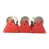 Conjunto de rodillos guía de cable galvanizado de alta resistencia YILI, conectable por cadena, para montaje en suelo, de acero, cóncavo, para cableado en zanjas rectas