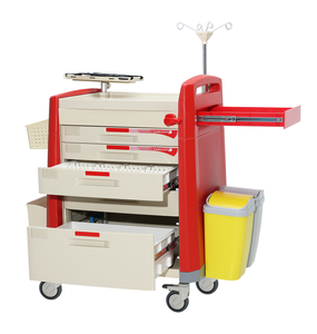 HOCHEY Tiroir médical en <span class=keywords><strong>plastique</strong></span> ABS <span class=keywords><strong>Colonne</strong></span> en alliage d'aluminium Chariot d'urgence Flotteur - Product Image 3