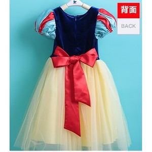 Robe Blanche-Neige pour filles, costume de princesse, robe en coton coupe trapèze avec cape rouge et coiffe - Product Image 4